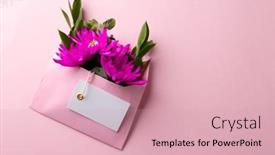  Presentation with mothers - Theme consisting of image-of-pink-flowers background and a coral colored foreground