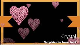 Presentation with romance pink - Slide set having image-of-pink-hearts-moving background and a black colored foreground