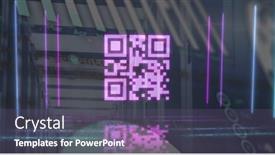  Presentation with business pink - PPT theme with image-of-pink-qr-code background and a violet colored foreground