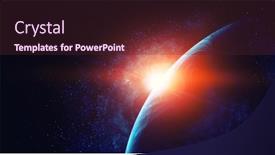  Presentation with outer space - Presentation design consisting of image-of-planet-in-outer background and a wine colored foreground