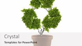  Presentation with recycle - Amazing PPT layouts having image of plant in pot shaped like recycle symbol backdrop and a light gray colored foreground
