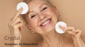  Presentation with sponges - Presentation with image-of-pleased-adult-woman background and a coral colored foreground