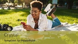  Presentation with african music - Amazing slide deck having image-of-positive-african-woman backdrop and a yellow colored foreground