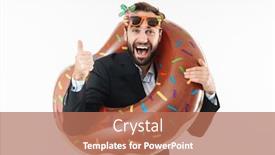  Presentation with swim suit - Presentation theme having image-of-positive-businessman background and a coral colored foreground