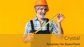  Presentation with elderly icon - Slide set featuring image-of-positive-elderly-grey background and a gold colored foreground