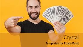  Presentation with basic - Presentation theme enhanced with image-of-positive-man-wearing background and a gold colored foreground