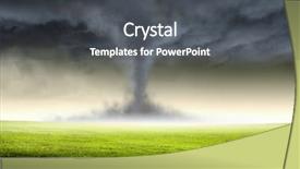  Presentation with tornado - Slides having image of powerful huge tornado background and a dark gray colored foreground