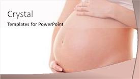  Presentation with pregnant - Amazing PPT theme having fertilizer - image of pregnant woman touching backdrop and a sky blue colored foreground