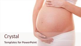  Presentation with motherhood - Audience pleasing theme consisting of image of pregnant woman touching backdrop and a lemonade colored foreground