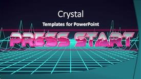  Presentation with printing press digital - PPT theme enhanced with image-of-press-start-text background and a wine colored foreground