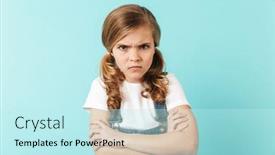  Presentation with pretty girl - Presentation design consisting of image-of-pretty-confused-displeased background and a  colored foreground