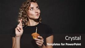  Presentation with hopeful - Cool new theme with image-of-pretty-hopeful-young backdrop and a dark gray colored foreground