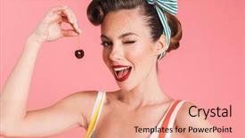  Presentation with cherry - Theme having image of pretty young pin background and a coral colored foreground