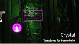  Presentation with social media network - Presentation theme consisting of image-of-profile-and-message background and a black colored foreground