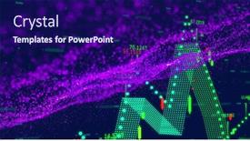  Presentation with purple green - Slide deck with image-of-purple-wave-pattern background and a navy blue colored foreground