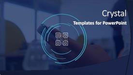  Presentation with digital image - Presentation having image-of-qr-code-icon background and a ocean colored foreground