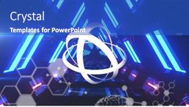  Presentation with image processing - Slides having image-of-qr-code-neon background and a cobalt blue colored foreground