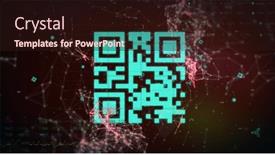  Presentation with digital image processing - PPT theme consisting of image-of-qr-code-over background and a wine colored foreground