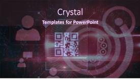  Presentation with network security - Slide deck consisting of image-of-qr-code-over background and a wine colored foreground