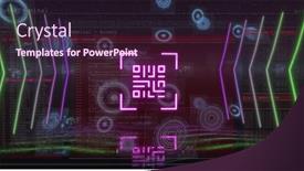  Presentation with scope - Slides having image-of-qr-code-over background and a wine colored foreground