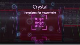  Presentation with scope - PPT layouts featuring image-of-qr-code-over background and a wine colored foreground