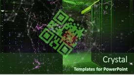  Presentation with server - Presentation design featuring image-of-qr-code-over background and a tawny brown colored foreground