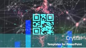  Presentation with black technology - PPT theme featuring image-of-qr-code-over background and a teal colored foreground