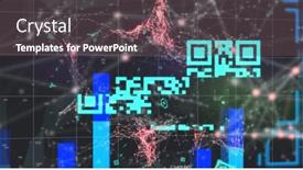  Presentation with black technology - PPT layouts featuring image-of-qr-code-over background and a violet colored foreground