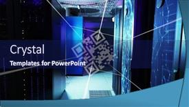  Presentation with servers - Slides consisting of image-of-qr-code background and a navy blue colored foreground