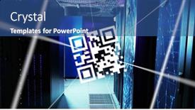  Presentation with servers - PPT layouts having image-of-qr-code background and a ocean colored foreground