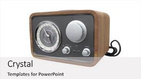  Presentation with radio - Slide deck featuring image of radio tape background and a light gray colored foreground