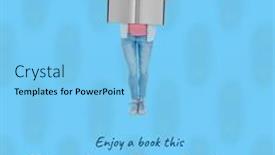  Presentation with happy image - Slides having image-of-read-a-book background and a light blue colored foreground