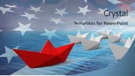  Presentation with blue mountain - Cool new PPT theme with image of red and white backdrop and a  colored foreground