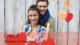  Presentation with smart watch red heart - Cool new theme with image of red hanging heart backdrop and a red colored foreground