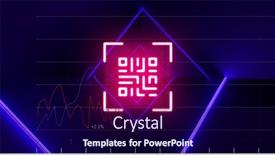  Presentation with blue global - Slide deck having image-of-red-neon-qr background and a navy blue colored foreground