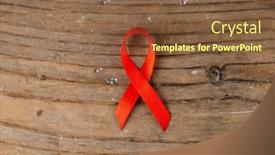  Presentation with heart health - Presentation design enhanced with image-of-red-ribbon-lying background and a tawny brown colored foreground