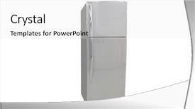  Presentation with refrigerator - Theme enhanced with frozen foods freezer full - image of refrigerator background and a white colored foreground