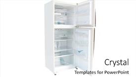  Presentation with refrigerator - Audience pleasing presentation theme consisting of frozen foods freezer full - image of refrigerator backdrop and a white colored foreground