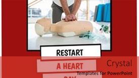  Presentation with cardiology concept - Slide deck with image-of-restart-a-heart background and a red colored foreground