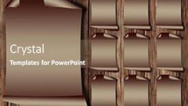  Presentation with restaurant menu - PPT theme consisting of image of restaurant menu on wooden wall background and a coral colored foreground