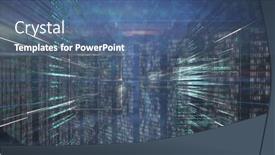  Presentation with computer processing - Slide deck having image-of-round-scanner background and a ocean colored foreground