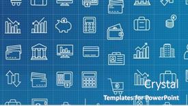  Presentation with digital finance - Presentation design consisting of image-of-rows-of-business background and a teal colored foreground