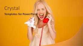  Presentation with woman crying - Slides consisting of image of sad crying screaming background and a gold colored foreground