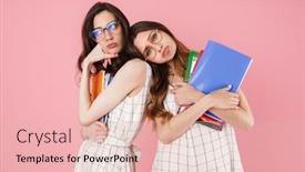  Presentation with women sad - Presentation having image-of-sad-student-women background and a lemonade colored foreground