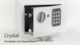  Presentation with safe - PPT theme featuring image of safe background and a light gray colored foreground