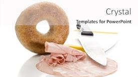  Presentation with bagel - Presentation theme enhanced with image-of-salami-with-knife background and a white colored foreground