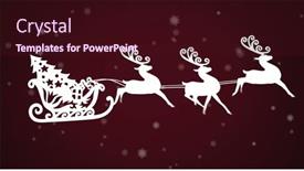  Presentation with santa sleigh - Presentation design having image-of-santa-claus background and a wine colored foreground