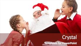  Presentation with girl christmas - Cool new slide deck with image of santa listening backdrop and a  colored foreground
