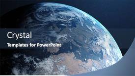  Presentation with universe - Presentation design featuring image-of-satellite-photo background and a ocean colored foreground