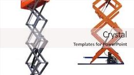  Presentation with scaffold - PPT theme with tubular - image of scaffold and lift background and a lemonade colored foreground